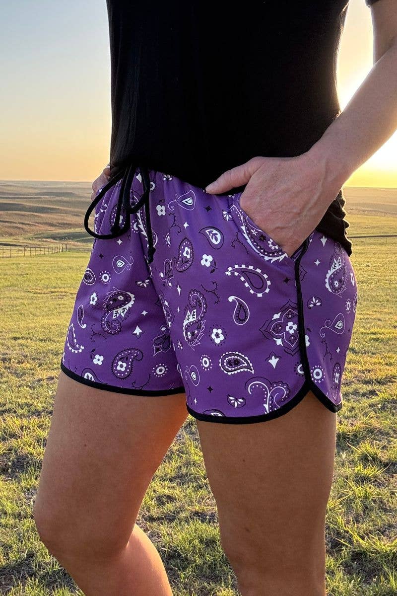 Bandana Babe Purple Shorts